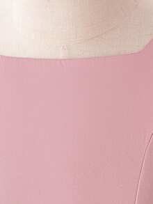 Young Girls' Short Sleeve Faux Pearl Bow Satin Elegant Birthday Party Dress, Suitable For Flower Girl, Wedding, Graduation, Prom, Faux Pearl Decor, Headband Not Included - Dusty Pink - View 9