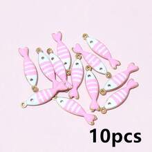 10-20个 18x5mm 不锈钢鱼形珐琅吊坠 不锈钢DIY首饰制作配件 - fish charms - 查看 26