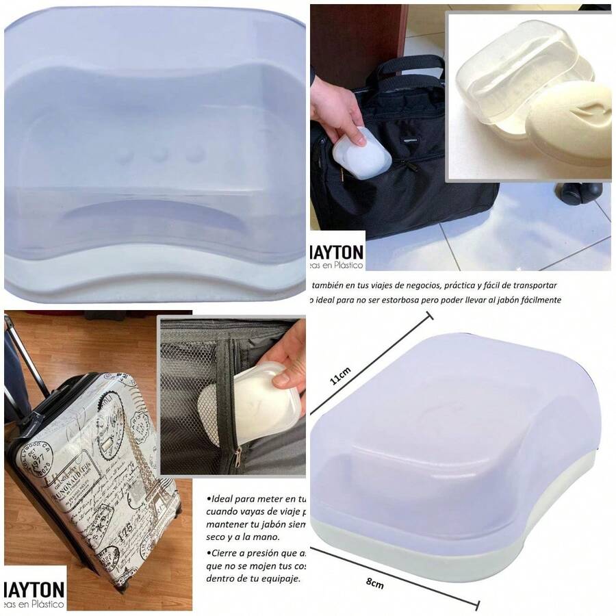 Jabonera de Viaje Blanca (X2 Pack) - Transporta tu jabon en la Maleta del Gym o en tu Equipaje de Viajes manteniendolo sin Probl - Caja de jabón verde - Ver 1