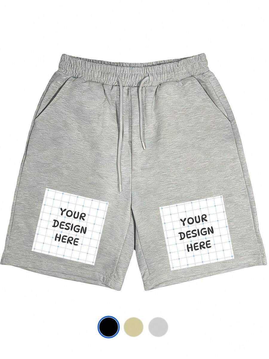 Custom Men's Casual Shorts Athletic Running Sweat Shorts With Pockets Personalized Print Basketball Gym Workout Shorts Lounge Shorts - Add Your Image Photo Design Special Gift - Fitness Gym Jogger Pants Soft Comfortable Sportswear - Grey - View 1