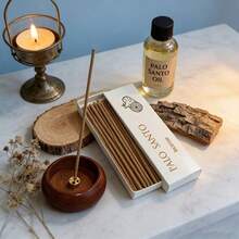 约35支/盒，秘鲁圣木精油浸泡香薰棒，0.3厘米厚，木质香调，适用于瑜伽、冥想、水疗、熏香，净化负能量 - 12cm聖木香氛 - 查看 3