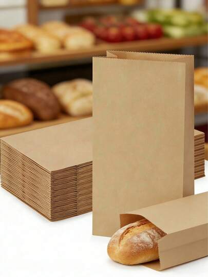 100pcs Kraft Paper Bags, Paper Bags, Communion Bags, Gift Bags, Sandwich Bags, Baking Bags, Pastry Bags Suitable For Lunch, Snacks, Take-Out And Small Items, Brown Paper Bags, Suitable For Lunch, Snacks, Take-Out And Small Items, Bulk Kraft Paper Lunch Bags, Small Size Blank Bags Suitable For Snacks, Sandwiches, Groceries, Arts And Crafts Items