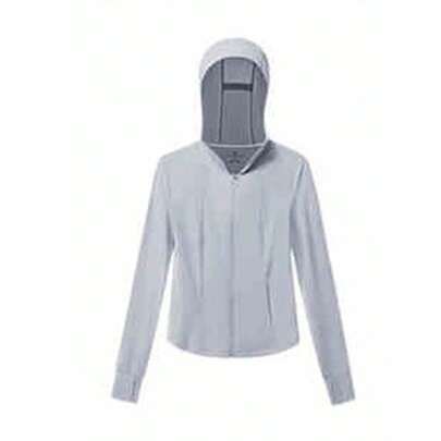 CAMEL CROWN 山茶花冰丝防晒服 女士修身夏季短款外套 轻薄透气 清凉防晒服