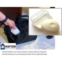 Jabonera de Viaje Blanca (X2 Pack) - Transporta tu jabon en la Maleta del Gym o en tu Equipaje de Viajes manteniendolo sin Probl - Caja de jabón verde - Ver 3