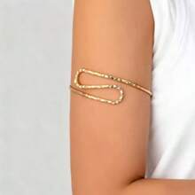 波浪形金属纹理压花几何S形扭纹手镯 - 手臂環 - 查看 5