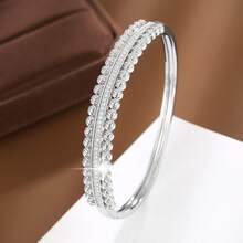 1pc Minimalist Geometric Sphere Design Artificial Zirconia Inlaid Women Bracelet - Multicolor - View 2