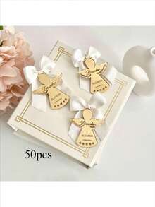 Customized Acrylic Mirror Baptism Angel Label, Personalized Gift Label, Baby Shower Name Tag, Baptism Name Tag, Return Gift Name Tag - Multicolor - View 27