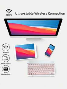 AKKHOO 无线蓝牙键盘鼠标套装，适用于电脑、手机、平板电脑，可充电，静音，迷你键盘鼠标套装 - 薄荷綠 - 查看 8