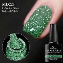 MSRUIOO 8ml Reflective Gel Nail Polish, Pink & Silver, Removable, UV LED Cured Gel, Super Shiny Glitter Series, Semi-Permanent Manicure, Nail Art Gel Polish - Multicolor - View 16