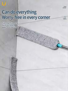 1 Set Extendable Multi-Functional Microfiber Duster With Extension Pole, Retractable Crevice Cleaner, Wet/Dry Cleaning Brush, Suitable For Cleaning Ceiling Fan, High Places, Blinds, Furniture, Car, Sofa, Bedding And Furniture Underside - Multicolor - View 9