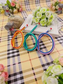 10pcs Flexible Pencils, Flexible Pencils With Erasers, Practical Bendable Magic Pencils, Creative Writing Pencils For Professional Art Use, Flexible And Foldable Soft Pencils, Suitable As Birthday Party Gifts And Fun Prizes/Office Supplies - Multicolor - View 5