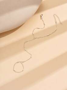 1pc Minimalist Fashion Women's Silver Chain Linked Finger Bracelet, Suitable For Daily Wear, Dates, Commute, Parties, Vacations, Valentine's Day, Birthday Gift - Silver - View 5
