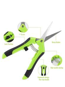 1 pieza Tijeras de podar de acero inoxidable de 6.5 pulgadas, herramienta de poda precisa para flores y plantas - Multicolor - Ver 3