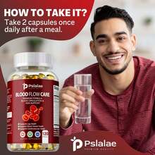 PSLALAE Blood Flow Care - Blood Circulation Supplements - With Hawthorn, Ginger Root - 120pcs - Two bottle - More favorable(兩瓶) - 查看 5