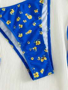 Bộ đồ bơi hai mảnh mùa hè dành cho nữ, kiểu dáng dây mảnh, in họa tiết và trang trí dây xích, gợi cảm và ngọt ngào, thích hợp cho kỳ nghỉ biển. - Nhiều màu - Xem 9