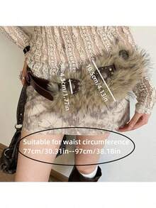 Vintage Western Style Brown Rivet Belt, Floral Waist Rope Design, Suitable For Skirts And Jeans - Multicolor - View 6