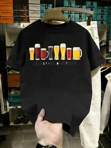 Beer Diversity Graphic Tee Shirt Premium Fabric, Art Print, Street Hip-Hop, Breathable - Black - View 2