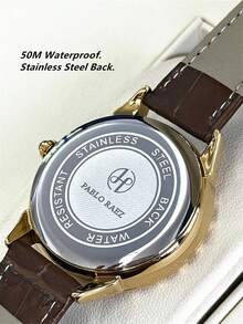 Pablo Raez 1 pezzo Orologio da donna in oro 18K con diamanti, lusso, moda, acciaio inossidabile, quadrante in cristallo, nuovo di zecca, classico, con strass, elegante, di alta gamma AAA, moda, design originale affascinante, cinturino in morbida pelle PU, design splendido, orologio al quarzo per ragazze da festa, quadrante bianco, alta qualità, popolare per studenti e adolescenti, impermeabile 50M, casual, carino, bellissimo regalo per insegnanti, adatto per donne, amiche o famiglia, vita quotidiana/lavoro/studio/festa, decorazione, regalo di laurea, matrimonio - Bianco - Visualizzare 9