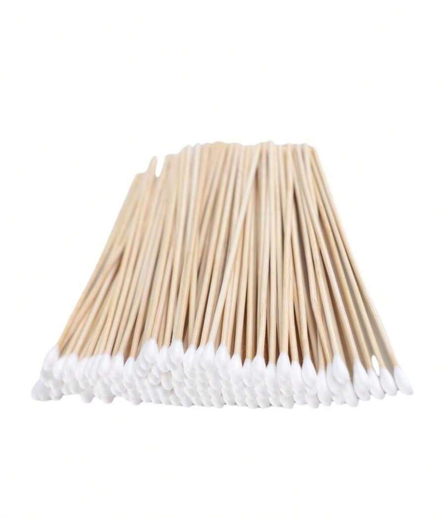 200PCS Cotten Swab Applicators, 6 Inch Long Wooden Cotton Swabs - Cleaning Gun Sterile Medical Q Sticks Tips Applicator With Wood Handle - Makeup &Amp; Ear Cleaner Remover Tools - For Ceramics, Jewelry - 白色 - 查看 1