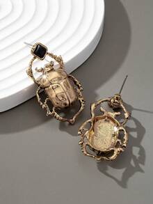 1对复古波西米亚风时尚休闲百搭女士耳环 - 古銅色 - 查看 4