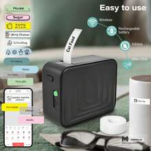 Marklife M1 Label Printer, M1 Portable Handheld Bluetooth Mini Label Printer, Includes Portable Wireless Connection, Provides Multiple Templates, Suitable For Smartphones, Easy To Use, Suitable For Office And Home Organization, USB Charging, Black - Pure Black - View 4