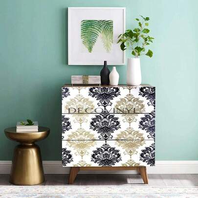 10M CREAM BAROQUE FABLON VINYL FILM PVC WALLPAPER STICKY BACK PLASTIC VICTORIAN