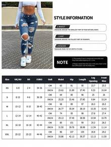 Quần jeans skinny màu xanh đậm phong cách Y2K gợi cảm mùa hè 2026, chất liệu denim co giãn rách nhẹ, thích hợp cho phong cách đường phố thường ngày. - Màu xanh lam - Xem 5