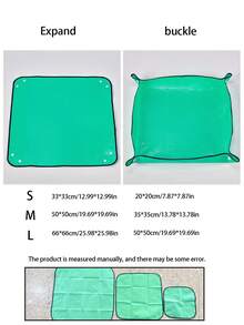 1 Set Indoor Plant Transplanting Control Stain-Resistant Waterproof Succulent Planting Tray, Square Planting Mat, Soil Replacement Mat, Gardening Hobby Enthusiasts Gardening Gift Gardening Supplies - A - View 11