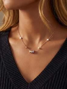 1pc 925 Sterling Silver Elegant Delicate Rainbow Hoop Necklace, Exquisite Jewelry Gift For Women, Party Gift, Birthday Gift, Daily Wear - Rainbow Lucky Necklace - View 6