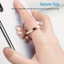 Elegant Crystal Butterfly Shaped Phone Ring Holder - Universal Phone Ring Stand, Rotatable, Hands-Free Phone Holder Suitable For All Smartphones - Multicolor - View 5