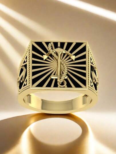 1 قطعة خاتم متعدد الاستخدامات بتصميم مرساة قديم "الإبحار السلس"، مجوهرات فاخرة مناسبة للحفلات والرحلات والاحتفالات