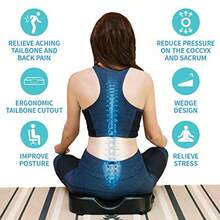 VivaLife Gel Memory Foam Office Chair And Car Seat Cushion With N-Slip Bottom Tailbone Pain Relief Cushion Ergomic Orthopedic Sciatica And Coccyx Pillow Cushion - Đen - Xem 2