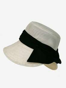 1 pieza Sombrero de cubo con lazo de mujer para verano, estilo multifuncional adecuado para uso diario, ir al trabajo, ocio al aire libre, comodidad en el hogar, viajes y vacaciones, un artículo esencial, playa, festival - multicolor - Ver 10