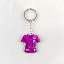 2D Flat, Adorable Dentist Uniform Keychain, Ideal For Dental Professionals And Friends, Waterproof Acrylic, Designed With Blue And Green Shirts And Dental Tools, Bag Accessory, Keychain Car Accessories Bag Charm School Cute Goth Y2k Halloween Accessories Teachers Day Christmas Gift Ideas Bag Lanyards With Id Holder Car Accessories Bag Charms - Multicolor - View 9