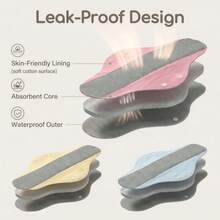 可重复使用的成人棉质卫生巾，防水防漏卫生巾，失禁垫和老年人内裤护垫 - 多色 - 查看 6