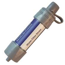 Pajitas filtrantes de agua, pajitas filtrantes portátiles para exteriores, equipo de filtro portátil de supervivencia, preparación para emergencias, suministro de agua potable, senderismo, camping, viajes, caza, pesca, equipos, salidas familiares, escalada, aventura, herramientas de supervivencia - Gris - Ver 3