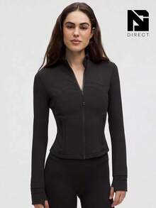 Lululemon Define Cropped Jacket Nulu Black-For Yoga Gym Running-Sweat-Wicking-Yoga-All Seasons Sport-Spring/Summer-Autumn/Winter-Back To School- Easter Gift - 黑色 - 查看 1
