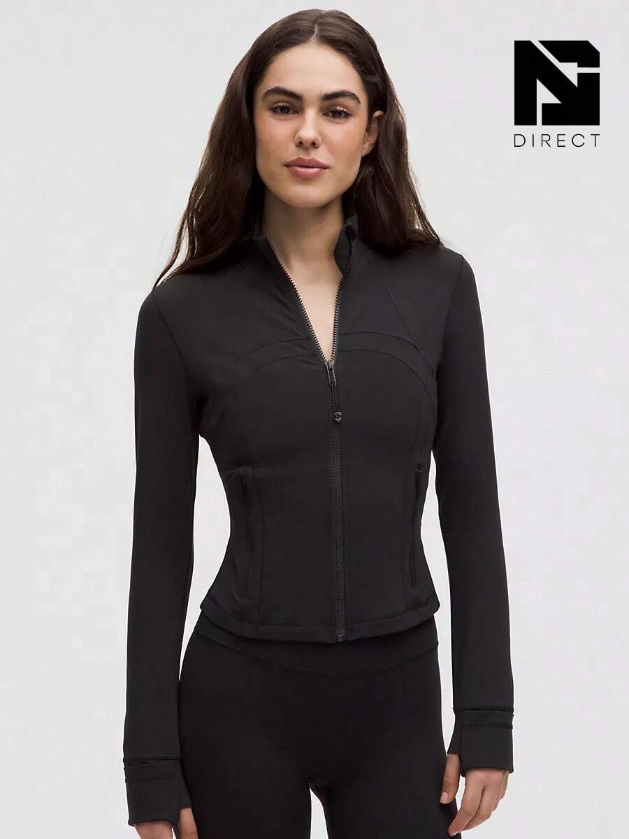 Lululemon Define Cropped Jacket Nulu Black-For Yoga Gym Running-Sweat-Wicking-Yoga-All Seasons Sport-Spring/Summer-Autumn/Winter-Back To School- Easter Gift - 黑色 - 查看 1