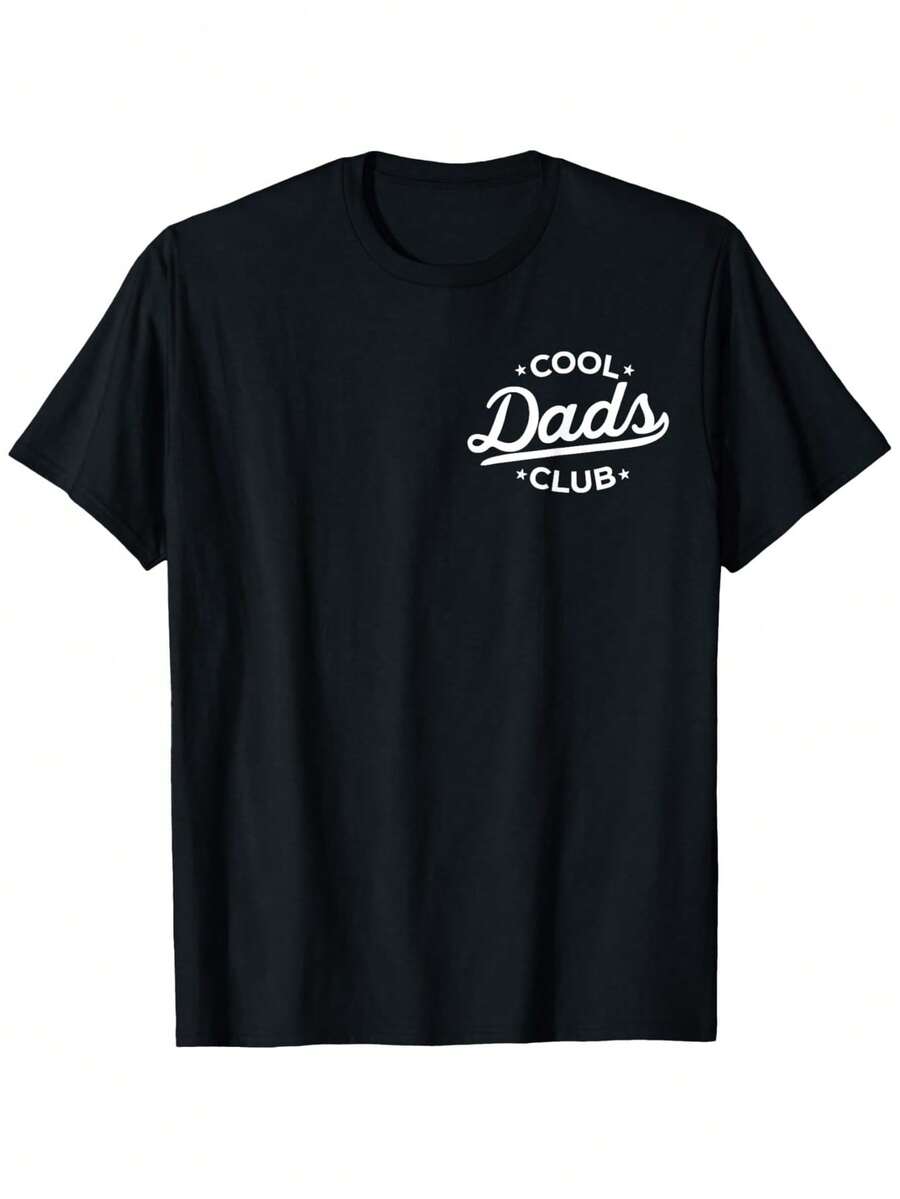 1pc Men's Funny Dad T-Shirt - Cool Dads Club Retro Pocket Print Tee, Short Sleeve Casual Round Neck Shirt Suitable For Father's Day Gifts & Casual Attire - Màu xanh hải quân - Xem 1