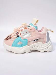 2026新款男女童鞋，网面鞋，婴儿运动鞋，男童中高帮厚底运动鞋，四季皆宜 - 粉色 - 查看 7