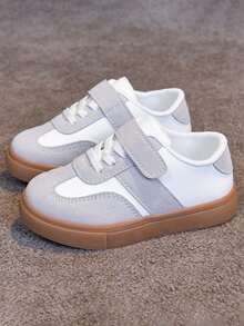 1 Pair Unisex New Low-Top Sneakers, Soft Sole Non-Slip Casual Toddler Shoes, Fashion Versatile Student Running Shoes, Children Lightweight Flat Shoes, Suitable For All Seasons - Beige - View 5