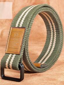 男女通用帆布腰带 休闲商务牛仔裤双环扣腰带 户外编织腰带 - 彩色 - 查看 9