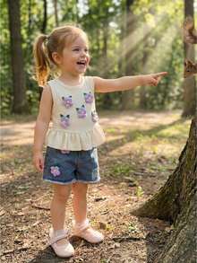 Baby Girls Tank Top Co-Ords - Purple - View 1