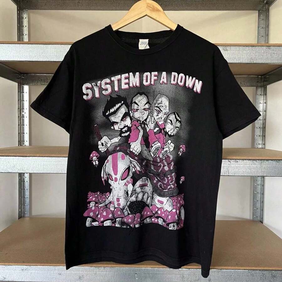 System Of A DownWomen's Black T-Shirt - Classic Cotton Crew Neck, Soft Everyday Basic Tee - màu đen - Xem 1
