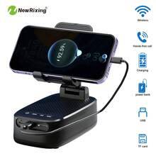 NewRixing 6W 無線喇叭附手機支架，TWS 配對，1800mAh 電池，免持通話，行動電源，6 小時播放時間，Hi-Fi 音質，強勁低音，USB-C 充電，室內/戶外使用，可調式支架設計 - 均碼 - 查看 10