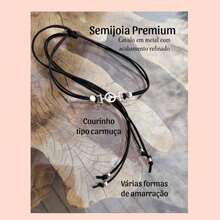 Country Choker Necklace, Leatherette, Horse Pendant, Women's - màu đen - Xem 4