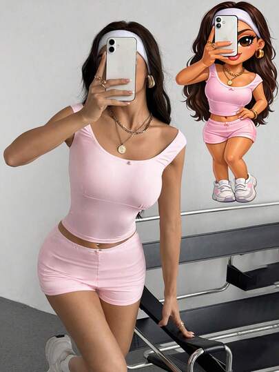 AITYI Studio 女士套装，时尚小众设计，花卉装饰，面料柔软舒适，年轻甜美，适合毕业季、返校季、夜间外出、休闲穿着，宽松舒适，每日穿搭 (OOTD)