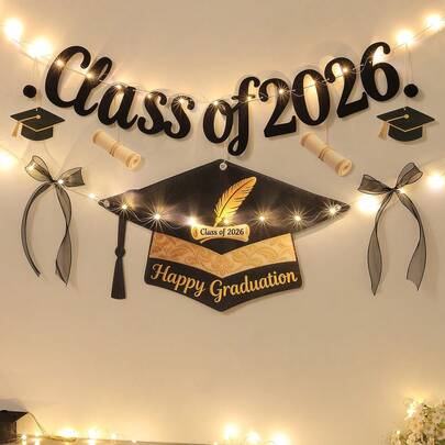 2026 Graduation Party Decorations, Wall Decals, Hanging Ornaments, Banners And Lighting Set For Celebration