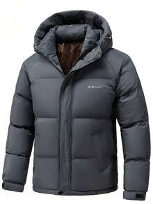 Abrigo acolchado grueso para clima frío, chaquetón de grafeno de moda para otoño e invierno - Gris Oscuro - Ver 5