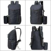 Mochila de viaje plegable unisex, gran mochila de montañismo y senderismo impermeable y ultraligera para ciclismo al aire libre, 20L - Negro - Ver 2